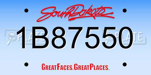 1B87550 South Dakota License Plate