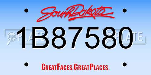1B87580 South Dakota License Plate
