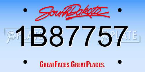 1B87757 South Dakota License Plate