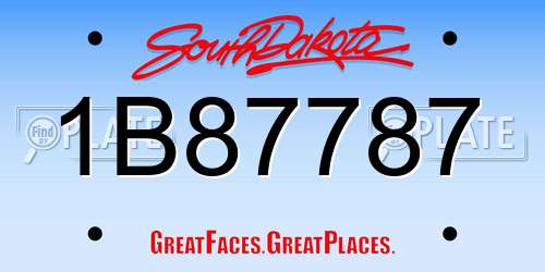 1B87787 South Dakota License Plate