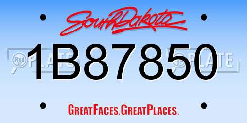 1B87850 South Dakota License Plate