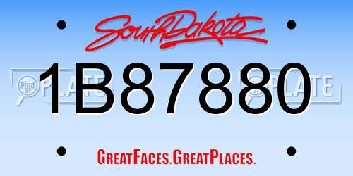1B87880 South Dakota License Plate