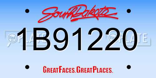 1B91220 South Dakota License Plate