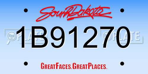 1B91270 South Dakota License Plate