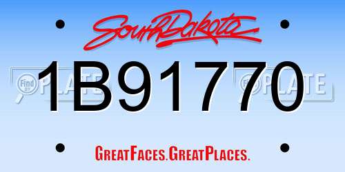 1B91770 South Dakota License Plate