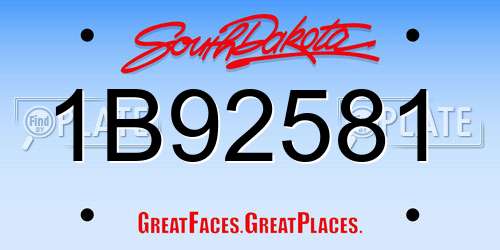 1B92581 South Dakota License Plate
