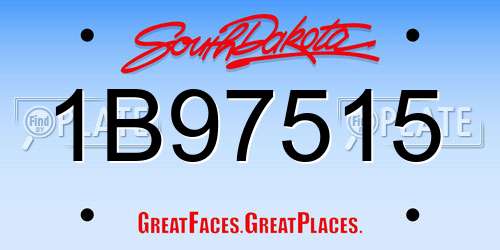 1B97515 South Dakota License Plate