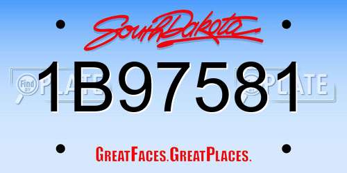 1B97581 South Dakota License Plate