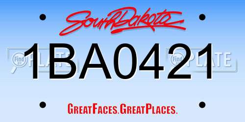 1BA0421 South Dakota License Plate