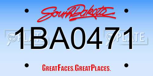 1BA0471 South Dakota License Plate