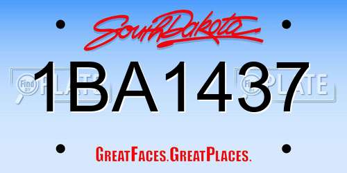 1BA1437 South Dakota License Plate