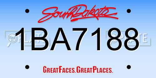1BA7188 South Dakota License Plate