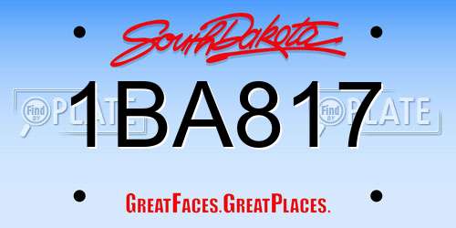 1BA817 South Dakota License Plate
