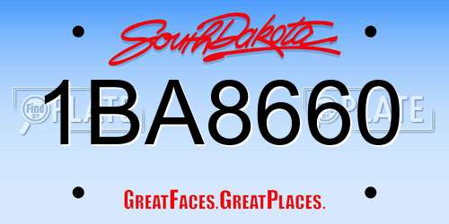1BA8660 South Dakota License Plate