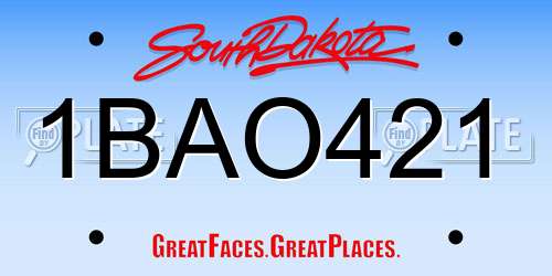 1BAO421 South Dakota License Plate