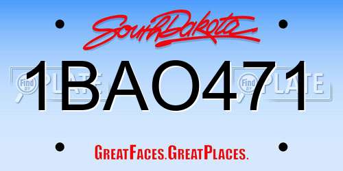 1BAO471 South Dakota License Plate