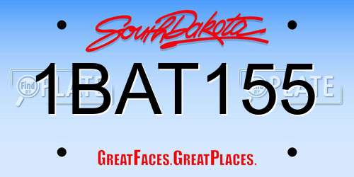 1BAT155 South Dakota License Plate