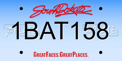 1BAT158 South Dakota License Plate