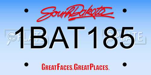 1BAT185 South Dakota License Plate