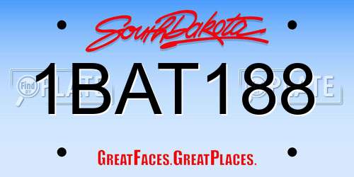 1BAT188 South Dakota License Plate