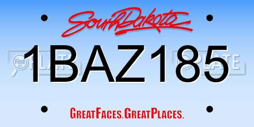 1BAZ185 South Dakota License Plate