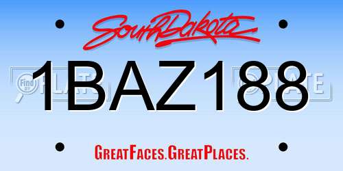 1BAZ188 South Dakota License Plate