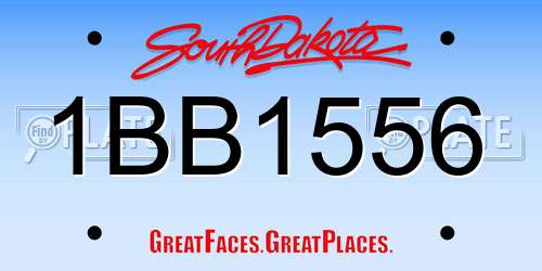 1BB1556 South Dakota License Plate