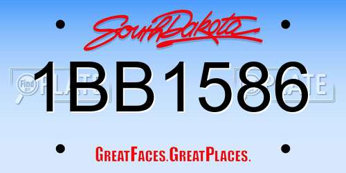 1BB1586 South Dakota License Plate