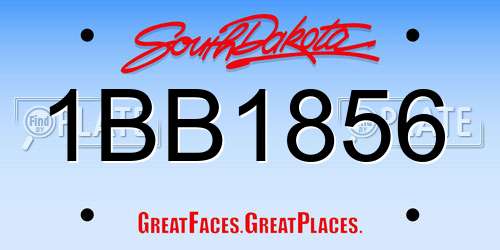 1BB1856 South Dakota License Plate