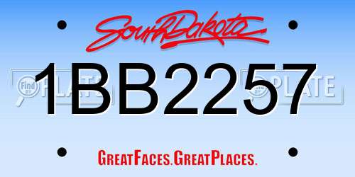 1BB2257 South Dakota License Plate