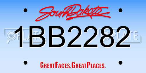 1BB2282 South Dakota License Plate
