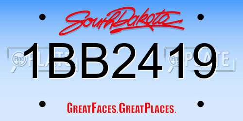 1BB2419 South Dakota License Plate