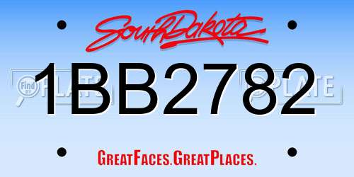 1BB2782 South Dakota License Plate