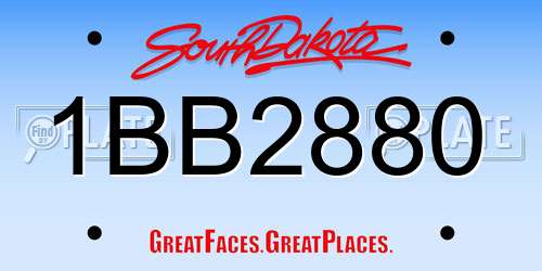 1BB2880 South Dakota License Plate