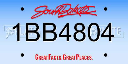 1BB4804 South Dakota License Plate