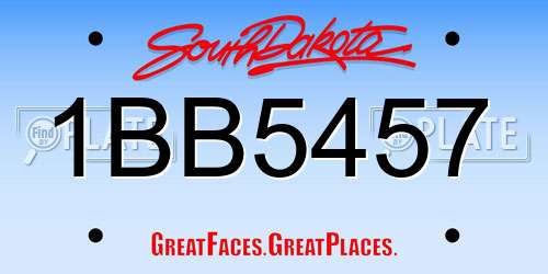 1BB5457 South Dakota License Plate
