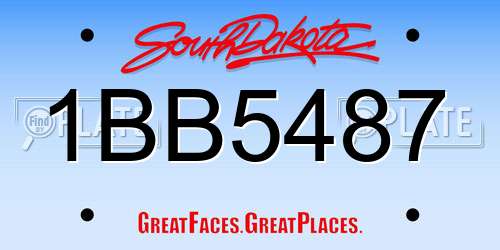 1BB5487 South Dakota License Plate