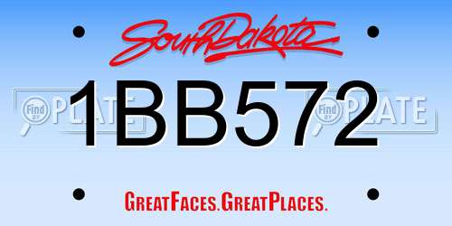 1BB572 South Dakota License Plate