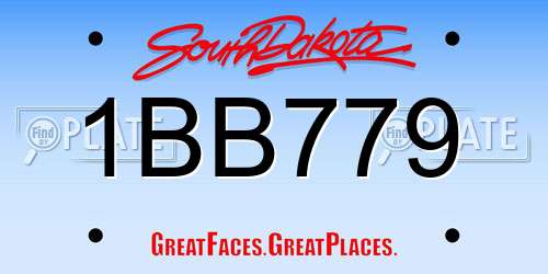 1BB779 South Dakota License Plate