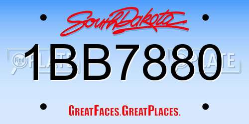 1BB7880 South Dakota License Plate