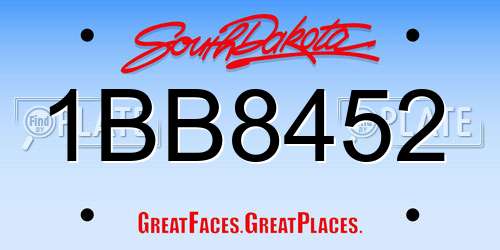 1BB8452 South Dakota License Plate