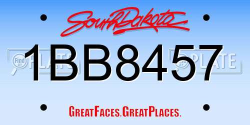 1BB8457 South Dakota License Plate
