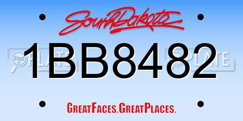 1BB8482 South Dakota License Plate