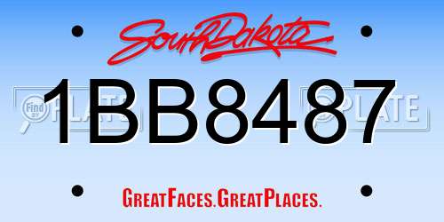 1BB8487 South Dakota License Plate