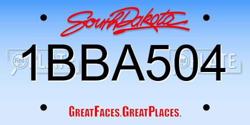 1BBA504 South Dakota License Plate