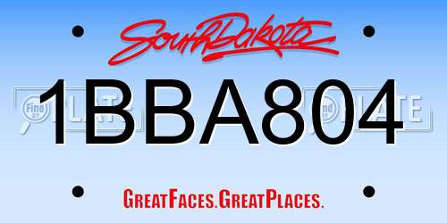 1BBA804 South Dakota License Plate