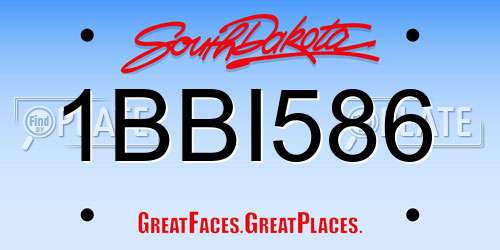 1BBI586 South Dakota License Plate