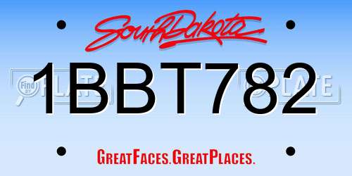1BBT782 South Dakota License Plate