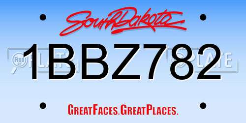 1BBZ782 South Dakota License Plate