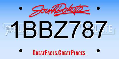 1BBZ787 South Dakota License Plate
